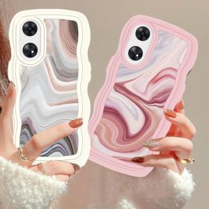 (Lokal Ready) Xinyu Casing hp OPPO A17 A17k OPPO A16 A16s A54s A16K A16e A57 4G A77s A15 A15S A12 A5S A54 A7 A95 A3S A11k A53 A33 A31 2020 A52 A92 F9 A9 2020 A76 Popular Corak Strip Tekstur Marble yang indah Pinggir Gelombang Soft Cover