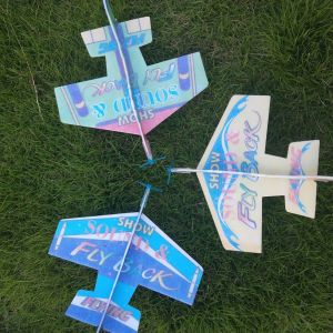 EASY WEARHOUSE Childhood Flying Gliders Outdoor Small Plane Toy Assembly Modal Hand Throwing Rotary Flying Gliders Goodies Bag Free Gift