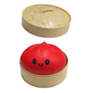 HOUCHU Soft Fidget Dumplings Squishy Toy With Steamer Slow Rising Dumpling Sensory Toy Creative Finger Suction Squishy Bun AdultsKids