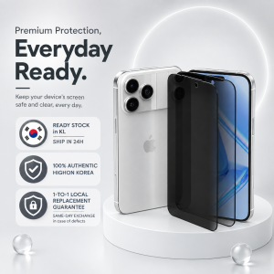 [Official] HIGHON Korea iPhone 16 17 Series Pro Max 360° Privacy Anti-Fingerprint Tempered Glass Screen Protector Film