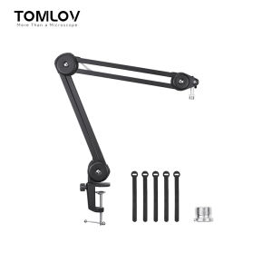 TOMLOV Flexible Arm Digital Microscope Stand AM01 Upgraded Suspension Boom Scissor Arm Stand Heavy Duty Mic Arm with 3/8" to 5/8" Screw Adapter Clip & Cable Ties for Soldering Microscope DM601 DM201