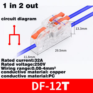 10Pcs Wire Connector Quick Splitter Mini Splicing Conductor Wiring Cable LED Terminal Block Push-in Home Electrical Connectors One in multiple out press type terminal block DF-13/14/15