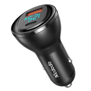 MCDODO CAR CHARGER 65W+30W SUPER FAST CHARGING CHARGER CAR POWER DISPLAY PD CAR CHARGER FOR ANDROID CABLE TYPE C CABLE