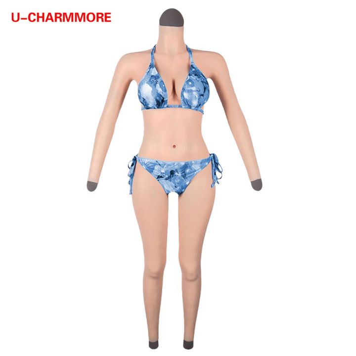 U-CHARMMORE Silicone Crossdresser Full Bodysuit C-E Cup Breast Forms Drag  Queen Breastplate Fake Boobs Body Suit