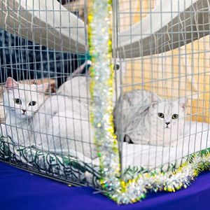 Reversible Cat Hanging Hammock Soft Breathable Pet Cage Hammock with Adjustable Straps and Metal Hooks Double-Sided Hanging Bed for Cats Small Dogs Rabbits
