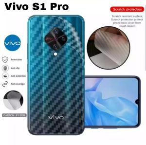 Garskin Carbon Vivo S1 Pro ( 638 inch ) / V19 / Y50 Anti Gores Pelindung Belakang Hp Vivo S1 PRO Skin Back 3D Film - PROMO