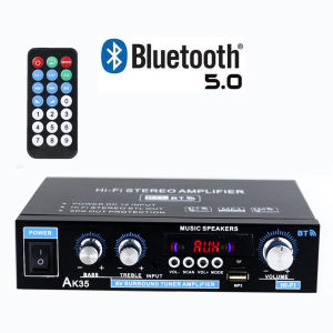 800W Digital Bluetooth Stereo Amplifier Hifi Fm Radio Usb EU Plug With 2 Channel Sockets