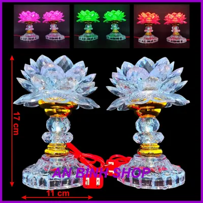 ( Hàng loại 1 ) 1 Bộ 2 đèn thờ đèn thờ led đèn thờ sen đèn thờ phật bà