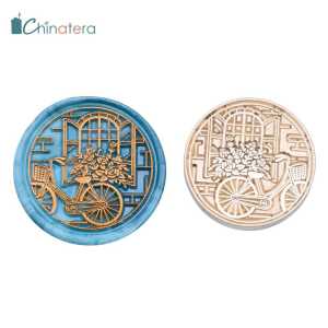 Chinatera 25mm Retro Classic Wax Seal Stamp Vintage Antique Fire Paint Sealing Wax Stamp Replace Head DIY Scrapbooking Wedding Invitation Envelope Decorative