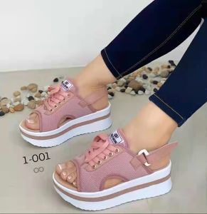 [Free Shipping] In Stock: WomenS Thick-Soled Roman Sandals Summer Open-Toe Beach Sandals With Velcro Straps Size 43