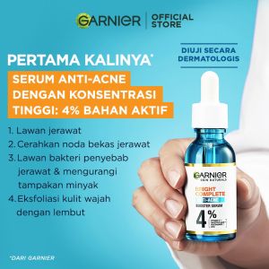Garnier Bright Complete Anti Acne Serum with Niacinamide Salicylic Acid AHA Face Serum Skin Naturals Light Complete Vitamin C Serum 30ml