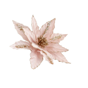 YERZ 26cm Christmas Glitter Velvet Flower Sequins Large Artificial Poinsettia Flower Funny DIY Christmas Tree Ornaments Home Xmas Decoration