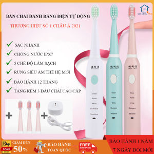 Bàn chải điện đánh răng tự động cao cấp thương hiệu số 1 châu âu nhỏ gọn sạc nhanh chống nước ipx7 tặng kèm 3 đầu chải cao cấp . Bảo hành 2 năm  7 ngày đổi trả mới