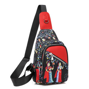 Retro Fashion Chest Bag Ethnic Style Womens Bag Shoulder Messenger Bag Oxford Cloth Backpack