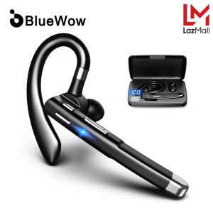 BlueWow Bluetooth 5.0 Headset with Microphone Wireless Bluetooth Earpiece Earbuds Earhook Headphones with Mic for Drivers Driving Office Business Talking Compatible with iOS Android YYK-520