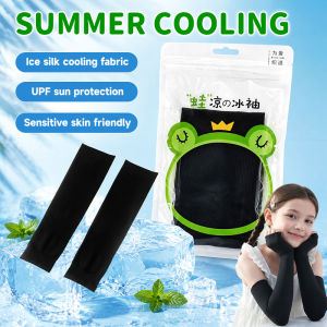 BUY 1 TAKE 1 Kids Thumb Hole Cooling Ice Arm Sleeves Sun Protection Elastic Quick Dry Arm Guards For Boys Girls Outdoor Play Sports