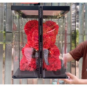 Hộp quà tăng hộp gấu hoa 25cm full box có đèn thiệp - Hoa gấu - Gấu 25cm món quà ý nghĩa tặng người yêu
