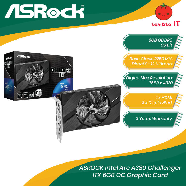 Asrock Intel Arc A380 Challenger Itx 6gb Oc Graphic Card Lazada