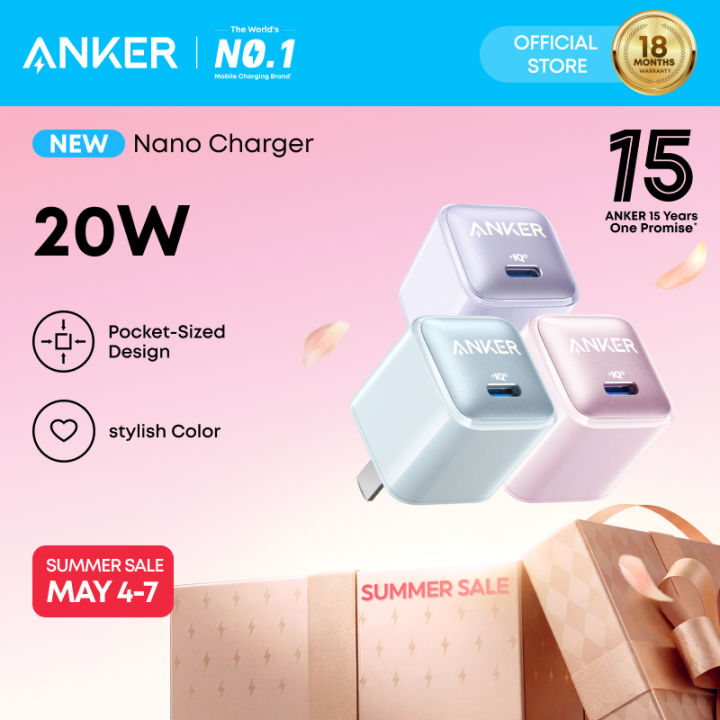 Anker USB C Charger Block, 20W PIQ 3.0 Compact Fast Charging for iPhone 17/16/15 and More Series, Galaxy, Pixel 4/3, iPad A2637