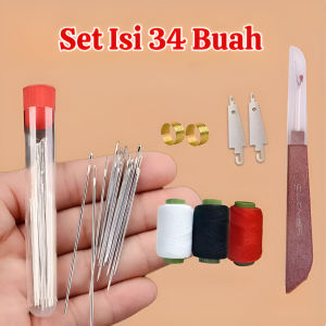 Pemasangan Benang Jarum Cepat ✅ Set Alat Jahit 34 Buah / Jarum Besar + Benang Alat / Praktis Jahit Jarum Baja Mata Besar / Jarum Baja Dan Satu Set Alat Lengkap / Jarum Jahit Tangan Baja Lubang Besar