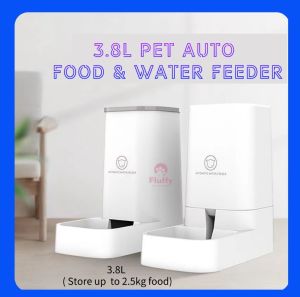 3.8L Automatic Pet Food Water Feeder Dispenser Cat Dog Rabbit Guinea Pig / Bekas Makanan Minuman Bowl Drinker