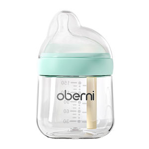 Oberni No Bloated Stomach Glass Milk Bottle [BPA Free]