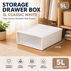 KUKI Stackable Drawer Storage Box for Clothes Large Capacity Transparent Dustproof Organizer Space Saving Home Storage