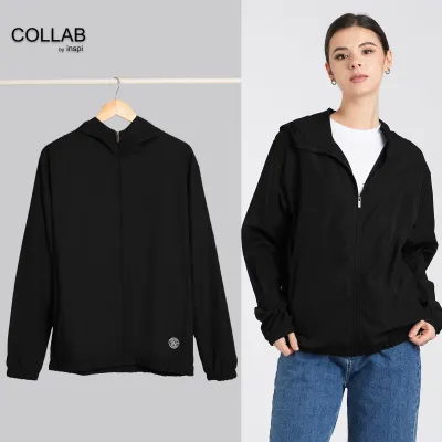 COLLAB By Inspi Windbreaker Bomber Jacket for Men & Women w/ Zipper & Pockets Quick-Dry Hoodies Plain Motorcycle Coat 8