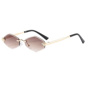 NAJIA Frameless Rhombus Sunglasses UV Protection UV400 Outdoor Sport Sunglasses Elegant Eyewear UV Resistant Cycling Glass Women