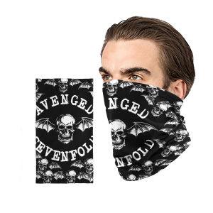 Masker Buff Multifungsi Avenged Sevenfold Skull Logo Premium Hitam