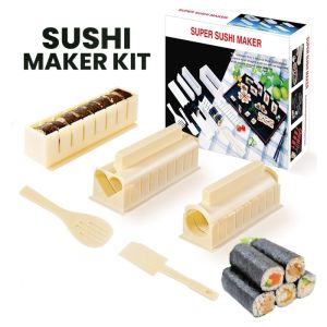 10-Piece Sushi Mold Set Complete DIY Sushi Maker Kit Sushi Mould Tools and Roller kitchen tools