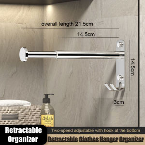 Stainless steel Folding Organizer Clothes Drying Rack Multifunction Hanger Key Storage Rack Roll Paper H anger Windproof Adjustable Indoor&Outdoor