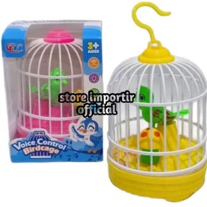 MAINAN ANAK BURUNG BERKICAU VOICE CONTROL BIRDCAGE FU 1138 Mainan Edukasi Hewan Burung Didalam Sangkar Ada Musik Dan Lampu Kedip Kedip Hiasan Jamur Lucu Mainan Karakter Suara Burung Berkicau Pakai Baterai Kemasan Kardus