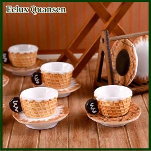 Eelux 3 Bộ thu nhỏ Dollhouse Latte cà phê Mug Mini Cup mô hình đồ chơi cho trang trí nội thất phụ kiện