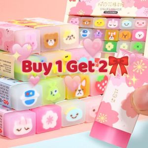 🔥Buy 1 Free 1🎀【local stock】Jelly Eraser Fruit Cherry Sandwich Eraser Special Cartoon Cute Kindergarten Prize for kids