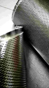 ผ้าคาบอนเกรดพรีเมียมดำเงิน Carbon Aluminized Black Silver ราคาเพิ่มเติม 210g Toray Yarn ขนาด 100cm x 30cm