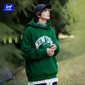 INFLATION brand 2022 winter new men 400g polar fleece three-dimensional pull paddle forest print loose hooded long-sleeved pullover sweater