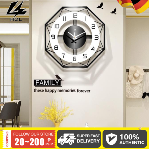 HOL Wall Clock Large Size 38 / 50cm Home Decoration Iron Art Clock For Living Room and Bedroom