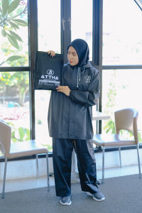 Jas Hujan Pria dan Wanita Setelan Baju Celana By ATTHA Bahan Elastis Anti Rembes PVC 025