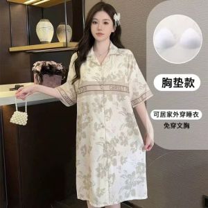 CCY 2266-1 ชุดนอนกระโปรงคอปก มีฟองน้ำ ใส่หลวมๆใส่สบาย ไม่เคืองผิว ราคาไม่แพง เป็นฟรีไซส์(สินค้าพร้อมส่ง)