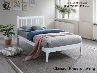 CHF 6109 SOLID WOOD Muji Single /Queen /King BedFrame /Katil Katil Murah / 床架 - Color: Natural