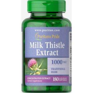 Viên Uống Puritans Pride Milk Thistle Extract 1000 Mg 180 viên của Mỹ - Thải độc gan bổ gan làm mát gan tăng cường chức năng gan