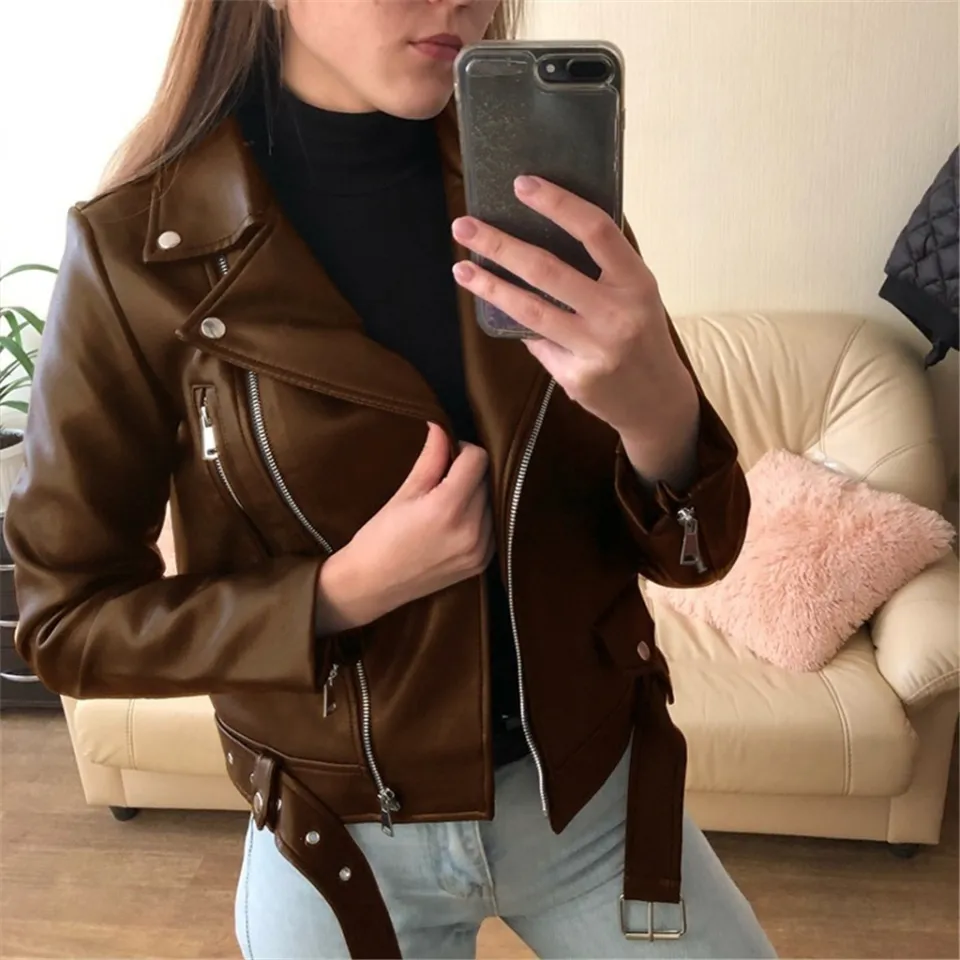 brown short jacket womens
