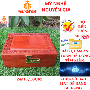 [SANG TRỌNG BỀN ĐẸP] Hộp đựng trang sức đồ cá nhân con dấu công ty bằng gỗ Hương