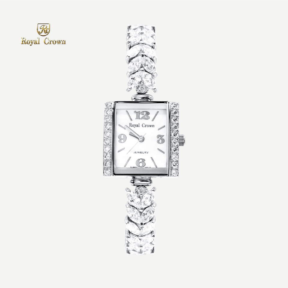 หรูหรา Royal Crown รุ่น 3819B นาฬิกาข้อมือผู้หญิงเล็กๆกันน้ำ ล้อมเพชร แบรนด์เนมแท้  - Vayo Jewelry