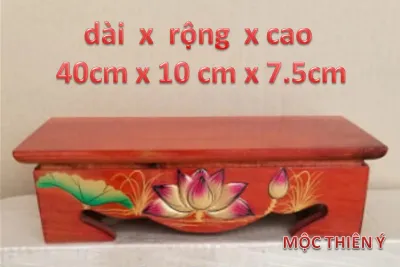 Đế gỗ thờ - Đôn Gỗ Dài Có Nhiều Kích Thước trang trí hoa sen đắp nổi - nhiều kích thước
