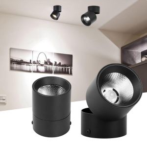 YHLAMP Foldable Spotlight LED Downlight 7W 10W 15W Black White Ceiling Lights Downlights COB Light Source 220V Spotlight Led Light Spot Light For Ceiling Corridor Aisle Lamp Indoor Lighting