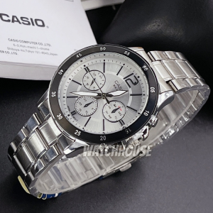 watch house นาฬิกาข้อมือผู้ชาย สายเลท หน้าปัด 41 มม. กลางคืนมีพรายน้ำ แถมถ่าน