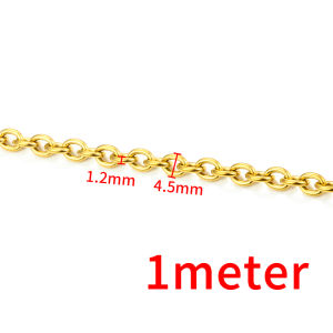 Stainless Steel Plated 18K Gold Chain DIY Jewelry Necklace Bracelet Cuba Chain Waterproof Chain Thick Chain