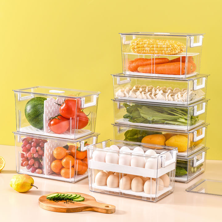 DXL Japanese Style Refrigerator Transparent Storage Box Kitchen Storage ...